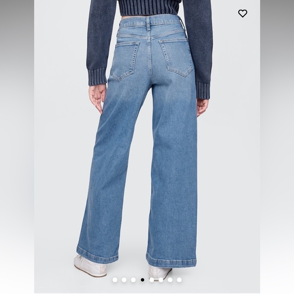 GAP High Stride Wide-Leg Ankle Jeans 6T - Picture 4 of 7